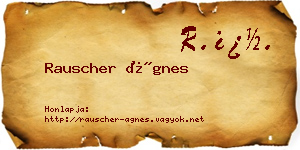 Rauscher Ágnes névjegykártya